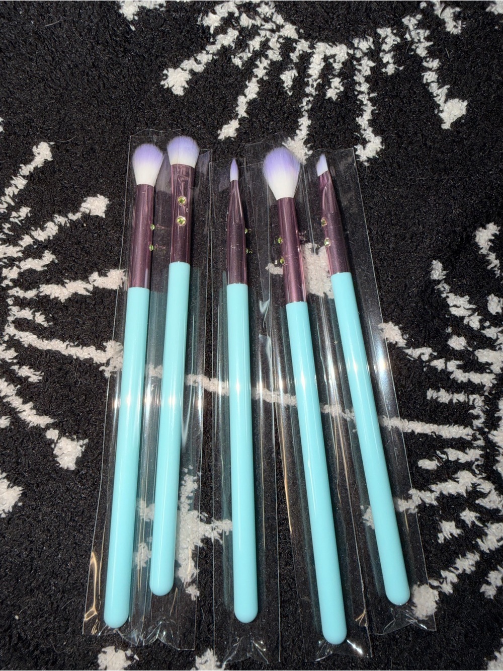 Makeup Brush Set - Aqua & Purple Eye & Face Brush Kit
